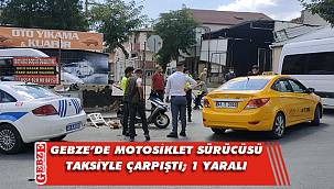Taksiyle çarpışan motosikletin sürücüsü yaralandı
