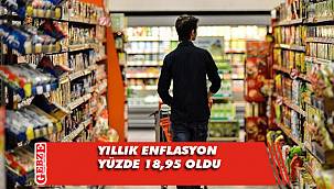 Yıllık enflasyon yüzde 18,95 oldu