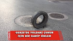 Yoldaki çukur için lastikli önlem