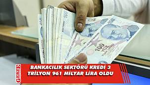 Bankacılık sektörü kredi 3 trilyon 961 milyar lira oldu