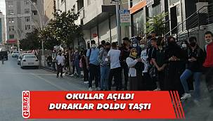 Gebze bölgesindeki duraklarda okul yoğunluğu