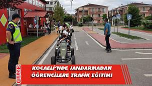 Jandarmadan öğrencilere uygulamalı trafik eğitimi