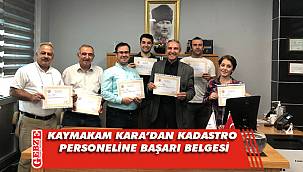  Kara’dan Kadastro personeline başarı belgesi