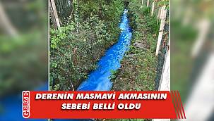 Masmavi akan dere görenleri şaşkına çevirdi