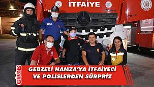 Minik Hamza’ya polis ve itfaiyeci abilerinden sürpriz