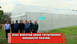 Özel bireyler sebze yetiştirerek rehabilite oluyor