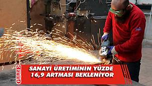 Sanayi üretiminin yüzde 16,9 artması bekleniyor