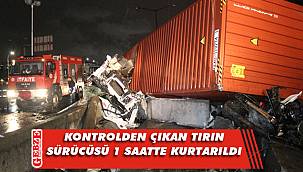 Sıkışan sürücü, 1 saat sonunda yaralı kurtarıldı