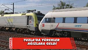 Tuzla'da iki tren kafa kafaya geldi
