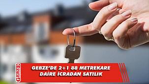 Gebze’de 2+1 88 metrekare daire icradan satılık