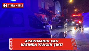 Gebze'de apartmanın çatı katında yangın çıktı