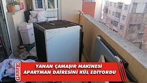 Gebze'de dairedeki çamaşır makinası alev aldı