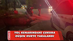 Gebze'de kurye çukura düşerek yaralandı