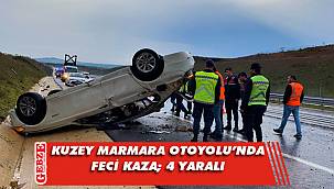 Gebze'de otomobil takla attı