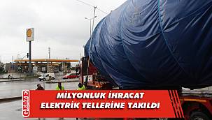 Gebze'den yola çıkan silolar elektrik tellerine takıldı