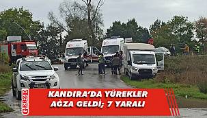Hafif ticari araçla, otomobil çarpıştı; 7 yaralı