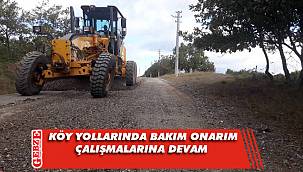 Köy yollarında stabilize malzeme serimi