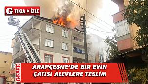Arapçeşme'deki çatı yangını söndürüldü