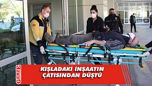 Başiskele'de kışladaki inşaatın çatısından düştü