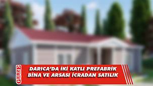Darıca’da iki katlı prefabrik bina ve arsası icradan satılık