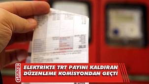 Elektrikte TRT payını kaldıran düzenleme komisyondan geçti