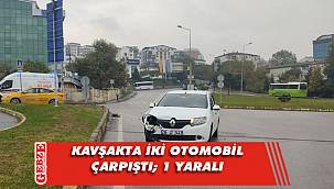 Gebze'de iki otomobil çarpıştı; 1 yaralı