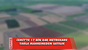 İzmit'te 17 bin 840 metrekare tarla mahkemeden satılık