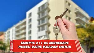 İzmit'te 2+1 85 metrekare hisseli daire icradan satılık