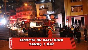 İzmit'te iki katlı ev alev alev yandı