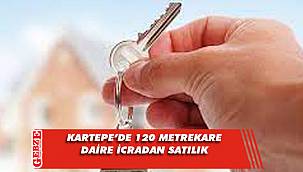 Kartepe'de 3+1 120 metrekare daire icradan satılık