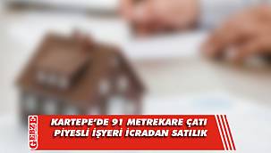 Kartepe’de 91 metrekare çatı piyesli işyeri icradan satılık