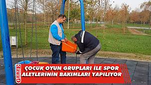 Kocaeli'de çocuk parklarına ve spor aletlerine bakım yapılıyor