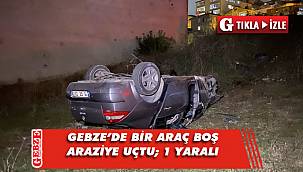 Servis minibüsüyle çarpışan otomobil, boz araziye uçtu