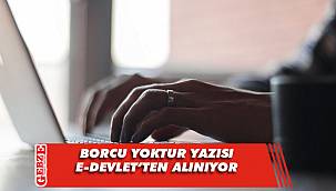 Borcu yoktur yazısı e-Devlet'ten alınıyor