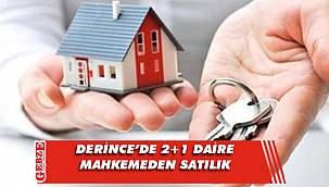 Derince'de 2+1 daire mahkemeden satılık