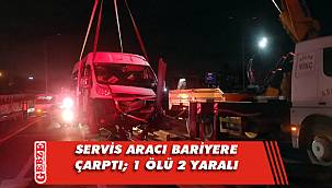Gebze'de servis aracı bariyere çarptı