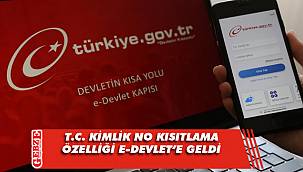 T.C. Kimlik No kısıtlama özelliği e-Devlet'e geldi