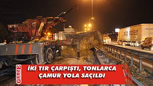 TEM'de iki tır çarpıştı