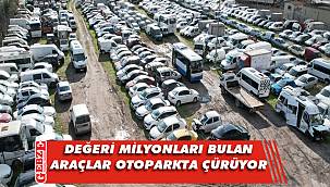 Trafikten men edilen araçlar kaderini bekliyor