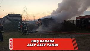 Boş baraka alev alev yandı