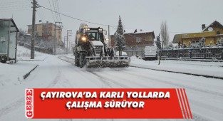 Çayırova'da karla mücadele sürüyor