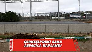 Dilovası Çerkeşli’deki sahanın asfalt kaplaması tamam 