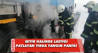 Gebze'den yola çıkan tırın Aksaray'da lastiği patladı