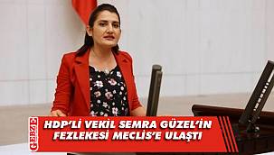 HDP'li vekil Semra Güzel'in fezlekesi Meclis'e ulaştı
