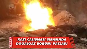 Kartepe'de doğalgaz borusu patladı