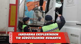 Kocaeli jandarmasından tır sürücülerine destek