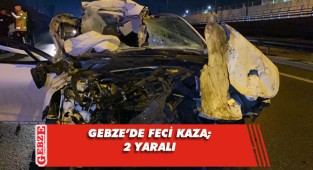 Tıra arkadan çarpan otomobil hurdaya döndü