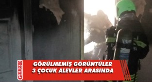 3 çocuğu yanan evden komşuları kurtardı