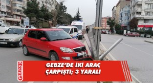 Gebze'de iki araç çarpıştı; 3 yaralı