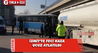 Halk otobüsü ile tanker çarpıştı
